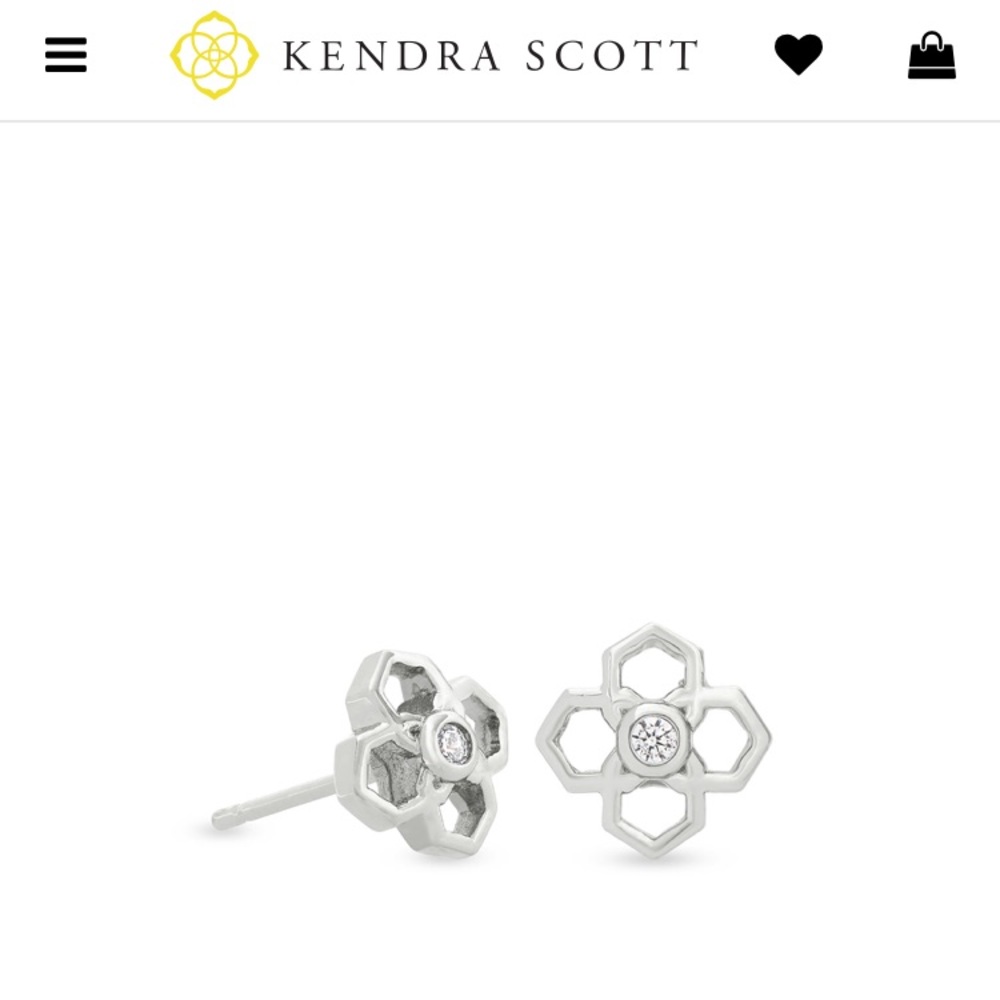 NWT Kendra Scott Rue Stud diamond silver earrings